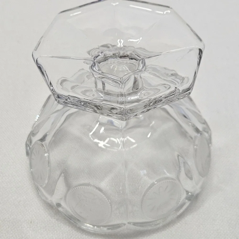 Fostoria Sherbet Dish Coin Clear Eagle Centennial 1886 Footed Glass Dessert Bowl